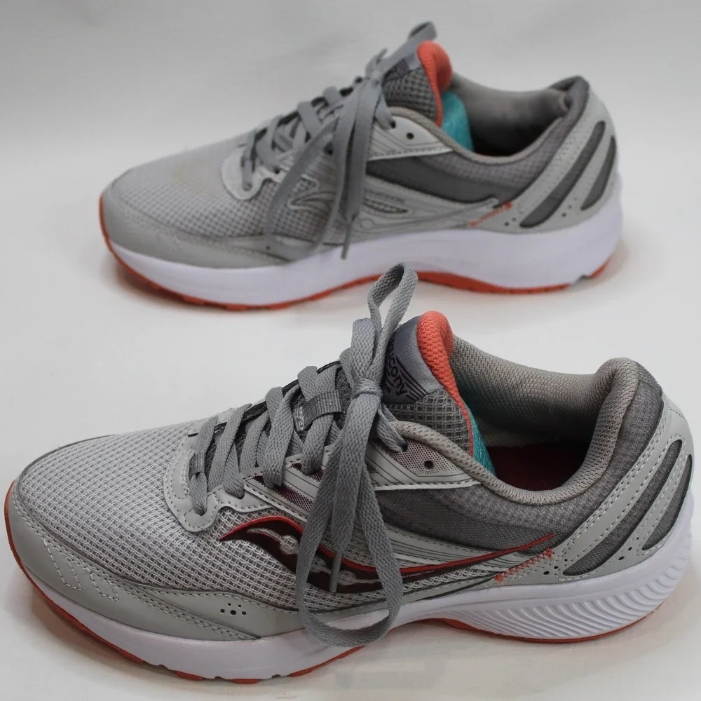 Saucony Cohesion Womens 8 W Running Shoes Sneakers Gray Orange‎
